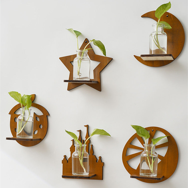 Hydroponic Wall Plant Shelf Wood