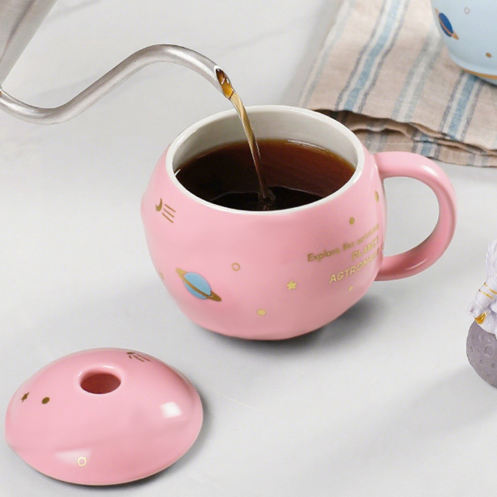 Planet Ceramic Mug – Pink | Stylish & Aesthetic Coffee Cup for Everyday Use