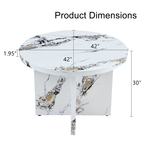Round Dining Table for 4–6 – Modern White Kitchen & Dining Table