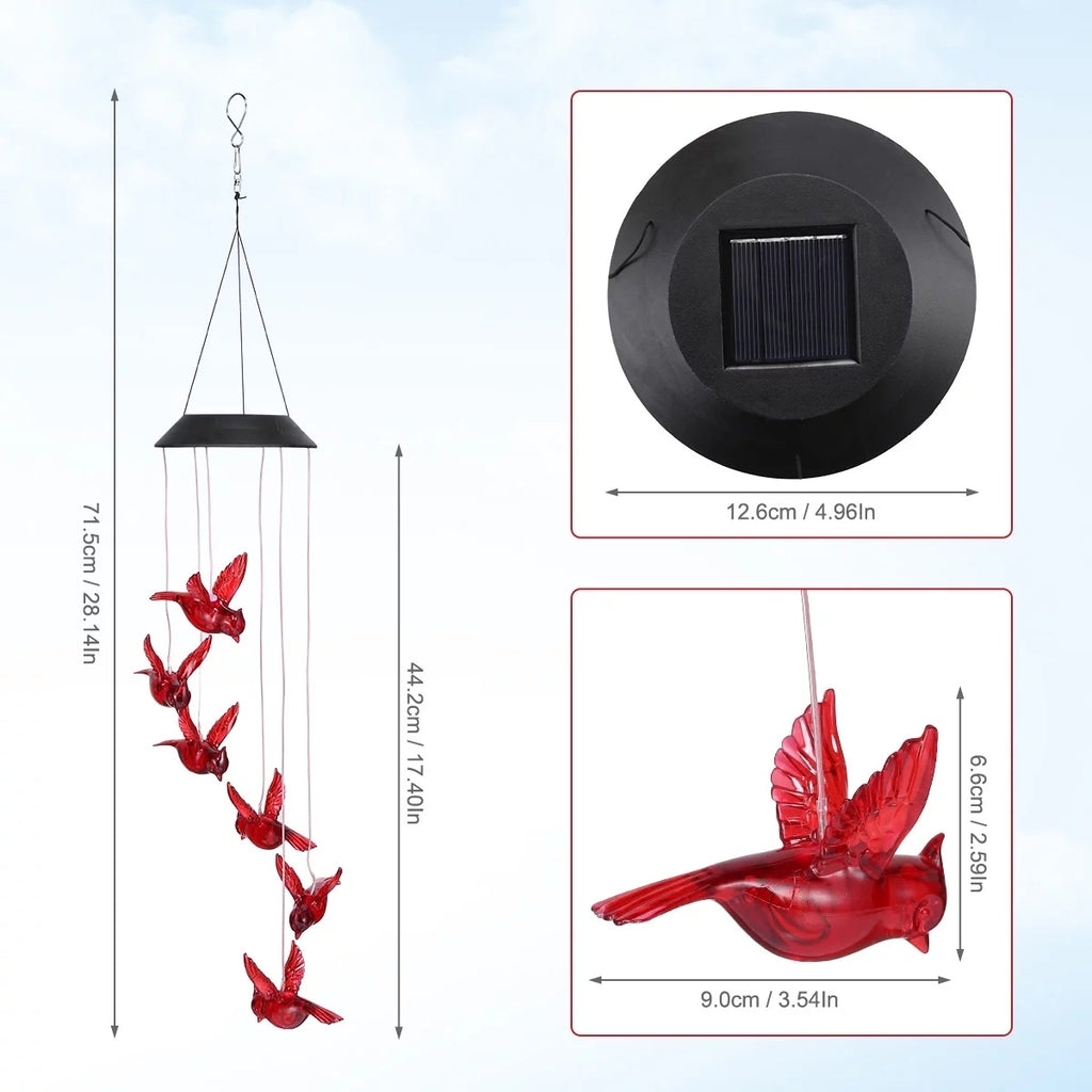Solar Butterfly Wind Chimes with Colour-Changing LED Lights – Outdoor Garden Hanging Décor