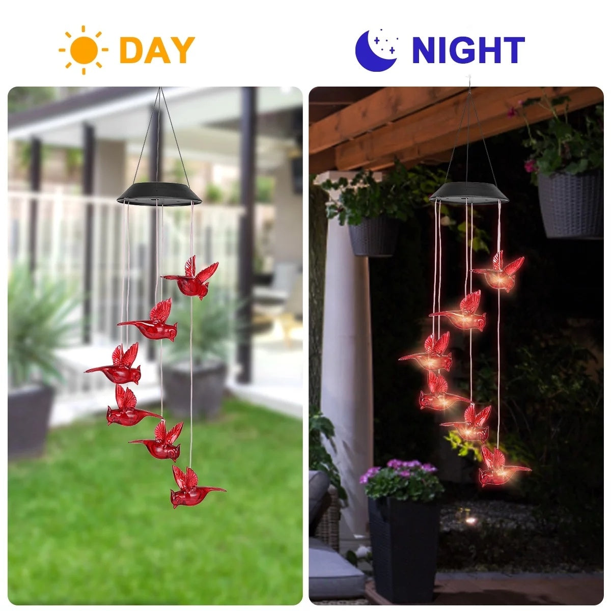 Solar Butterfly Wind Chimes with Colour-Changing LED Lights – Outdoor Garden Hanging Décor