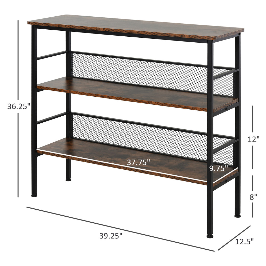 3-Tier Industrial Ladder Shelf – Modern Wood & Metal Storage Rack