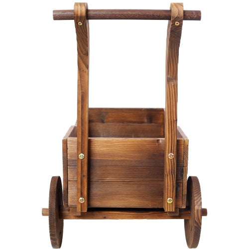 Wooden Wagon Planter Box – Mobile Garden Flower Cart for Indoor & Outdoor Decor