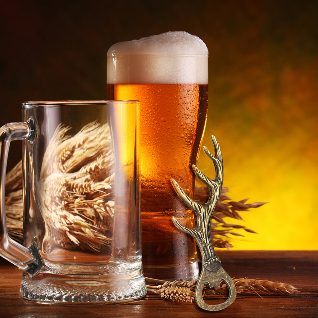 Deer Antler Bottle Opener – Retro Zinc Alloy Beer & Wine Opener for Parties, Bars & Gifts