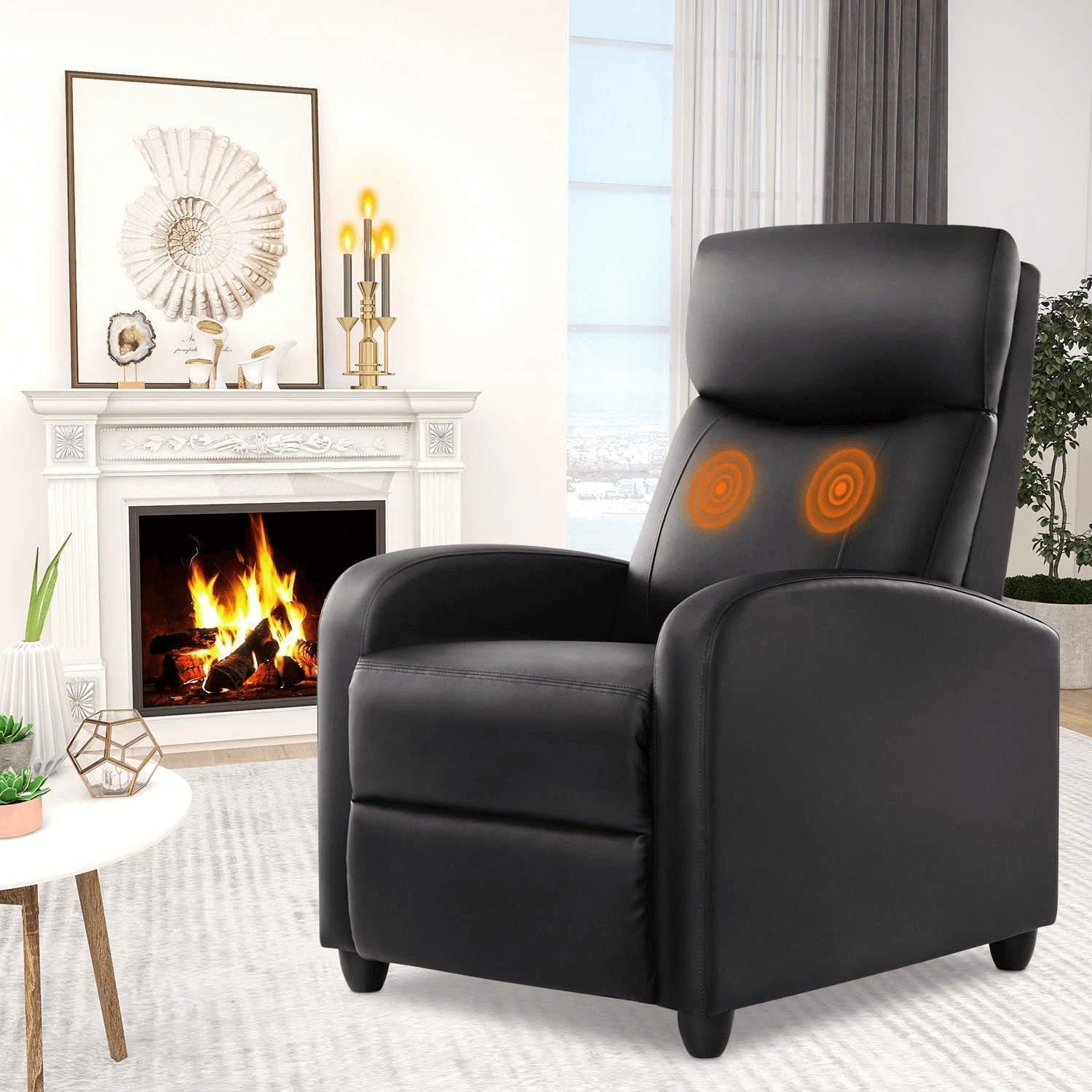 Manual Lounge Chair – Adjustable Recliner with Massage & Heating