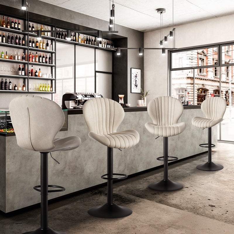 Contemporary Bar Stools Set of 2 – Modern Swivel Bar Chairs with High Backrest, Counter Height