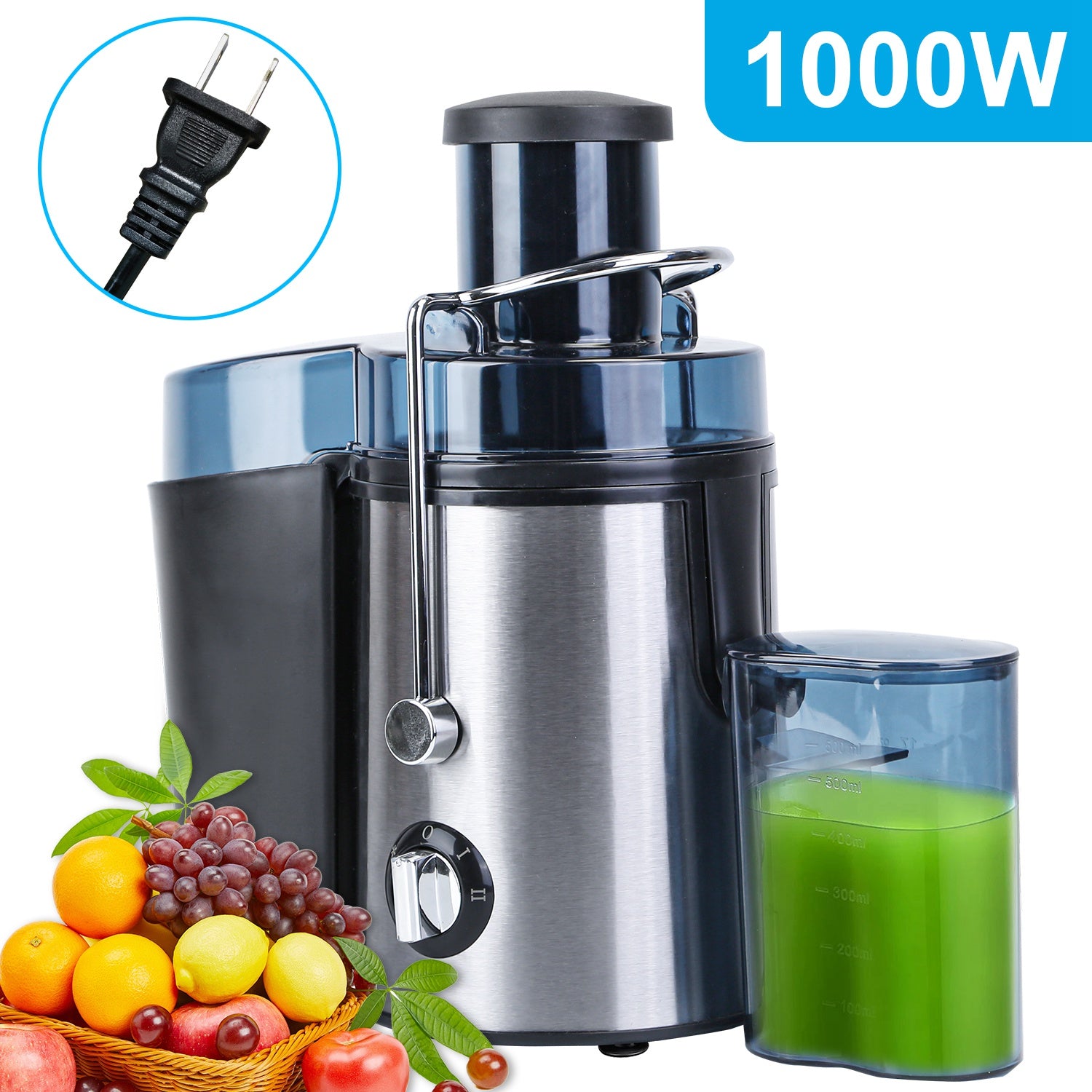 1000W Centrifugal Juicer Machine  with Wide Feed Chute