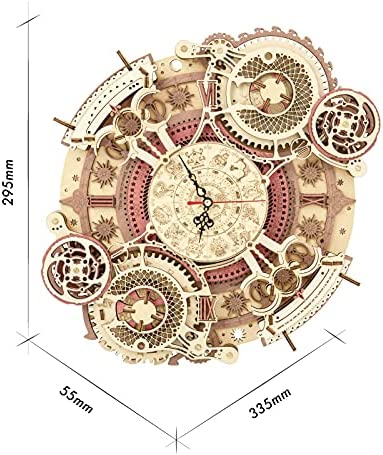 Zodiac Wall Clock – Robotime ROKR Time Art 3D Wooden Puzzle Clock Model Kit