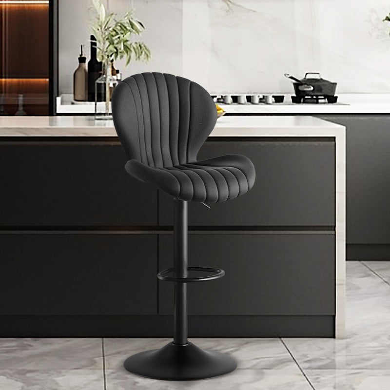 Contemporary Bar Stools Set of 2 – Modern Swivel Bar Chairs with High Backrest, Counter Height