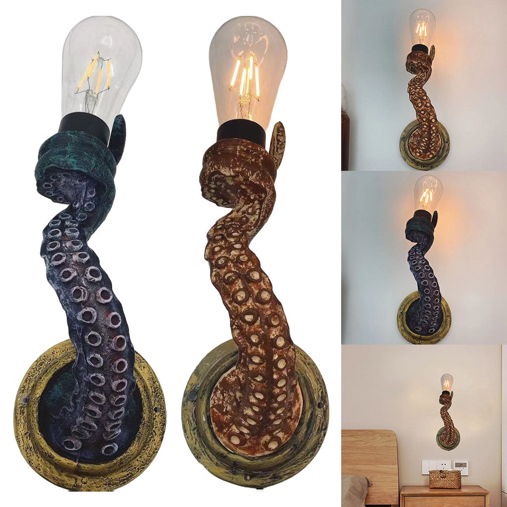 Retro Octopus Electric Wall Sconce – Nordic Resin Tentacle Lamp for Home Décor