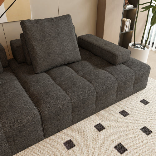 Modern Loveseat Sofa Couch – Extra Deep Seat Corduroy Couch for Living Room (Antique Grey)