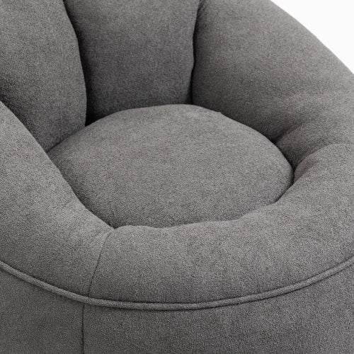 Bedding Bean Bag Sofa Chair – Adult Foam Bean Bag with Footrest (Grey)