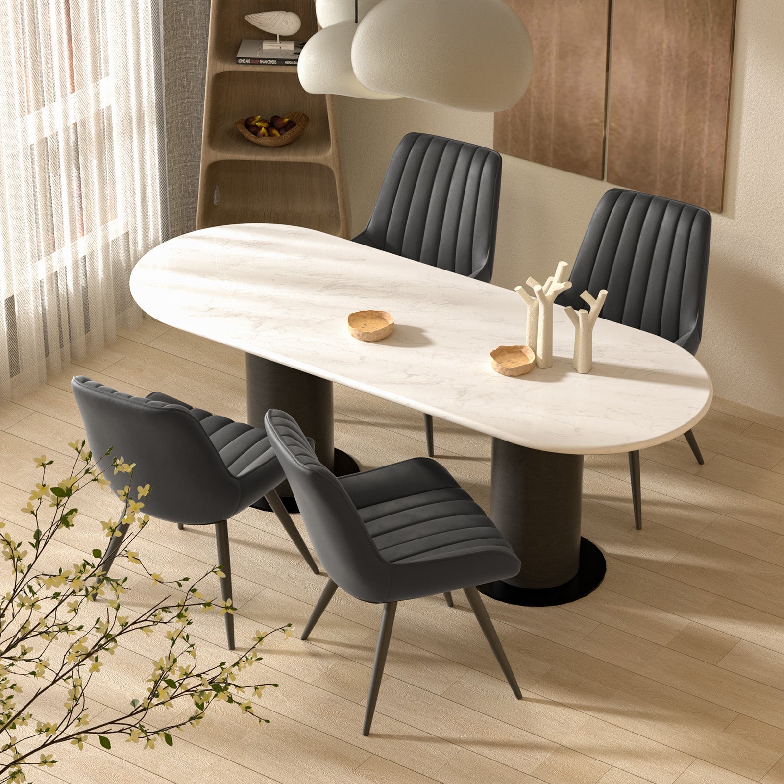 Modern Dining Chairs – Comfortable Upholstered Kitchen & Dining Room Side Chairs with Metal Legs