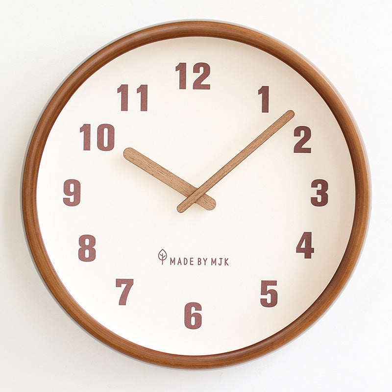 Retro Solid Wood Wall Clock – Modern Minimalist Home & Office Décor