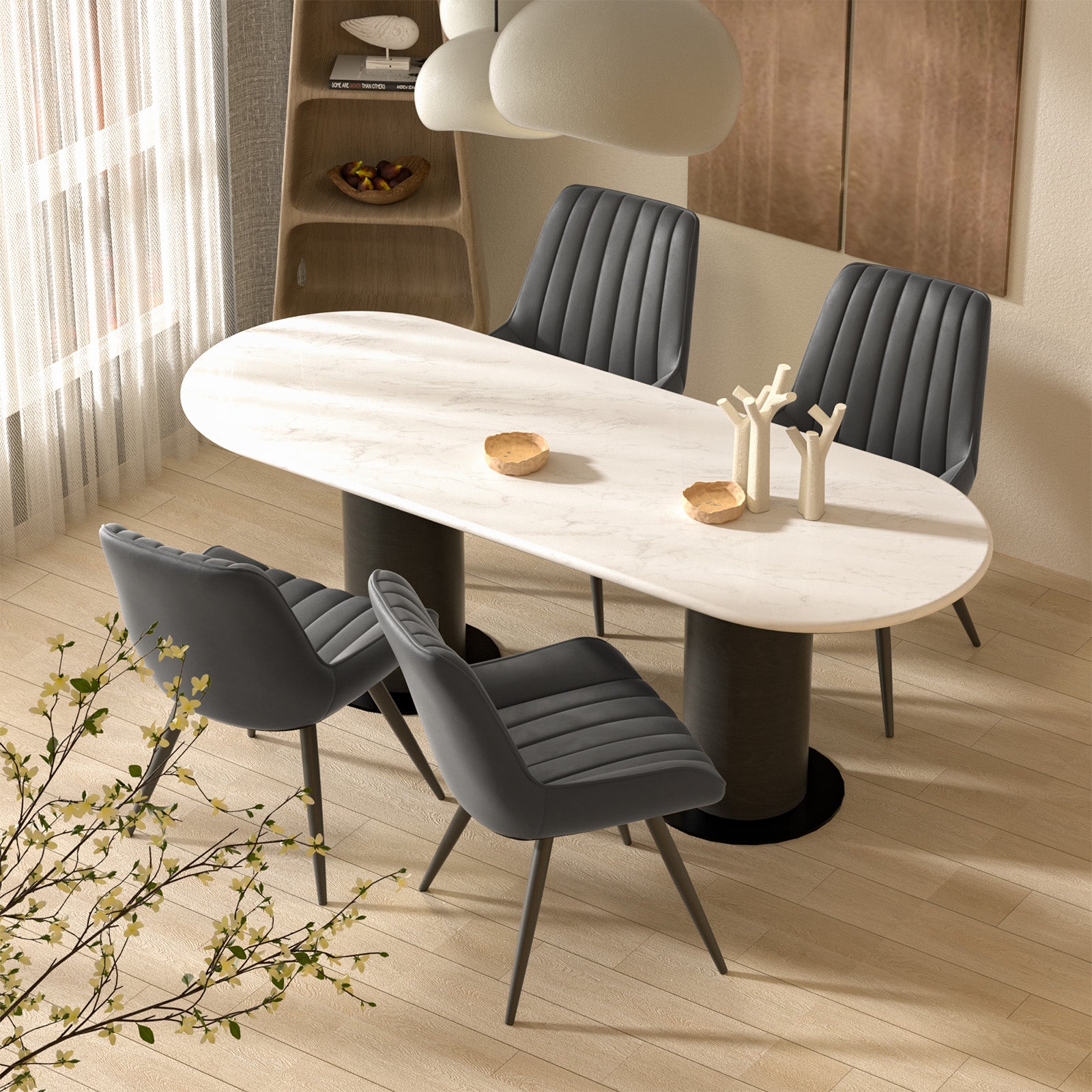 Modern Dining Chairs – Comfortable Upholstered Kitchen & Dining Room Side Chairs with Metal Legs