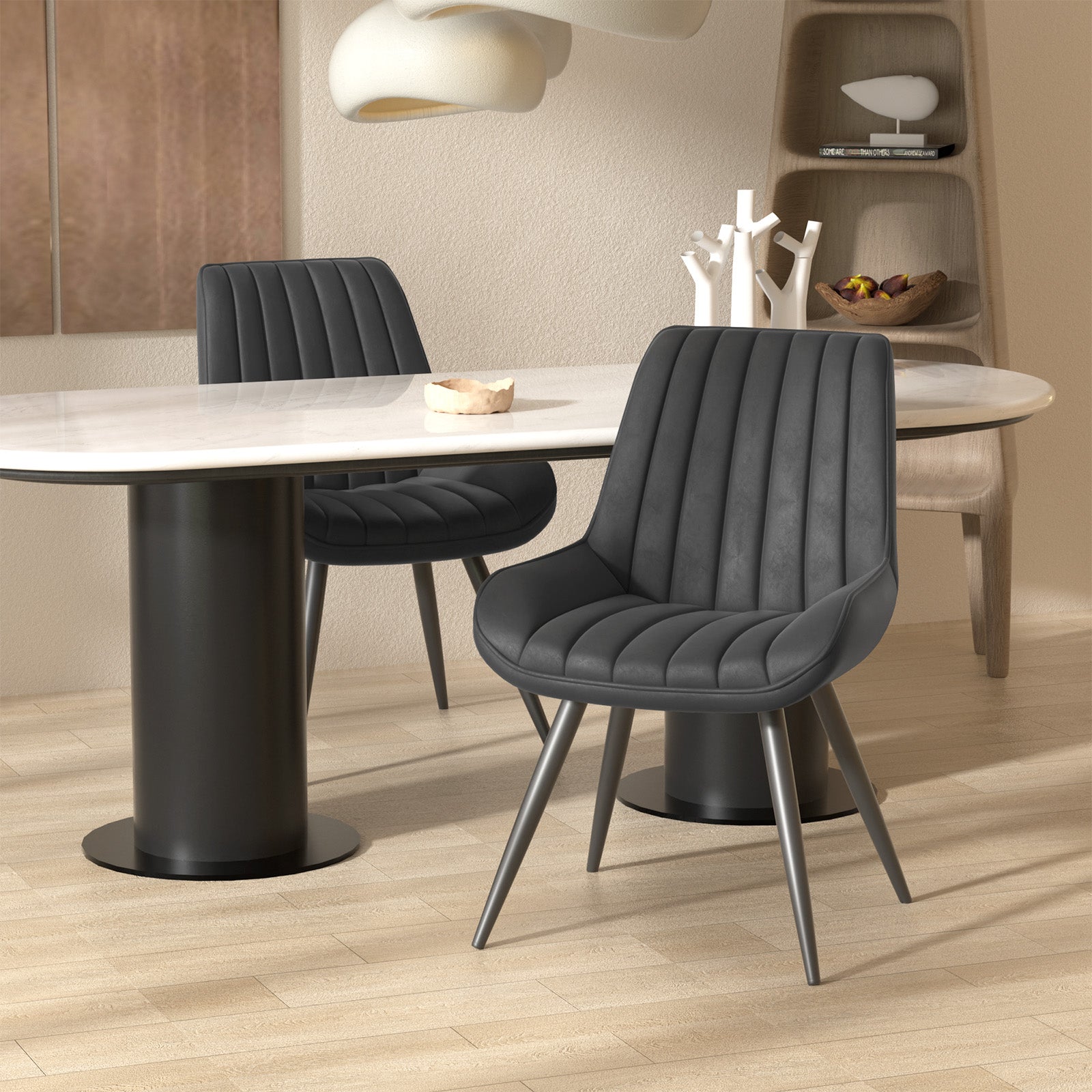 Modern Dining Chairs – Comfortable Upholstered Kitchen & Dining Room Side Chairs with Metal Legs