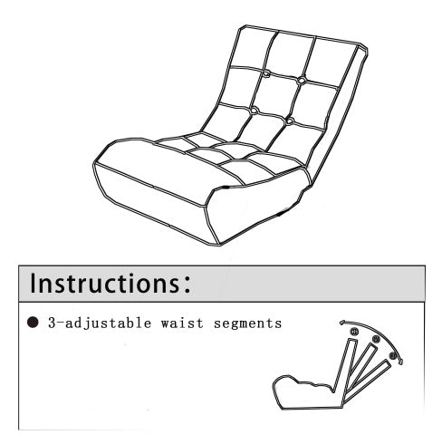 Japanese Style Single Sofa Reclining Floor Chair – Adjustable Lazy Tatami Chair (Navy)