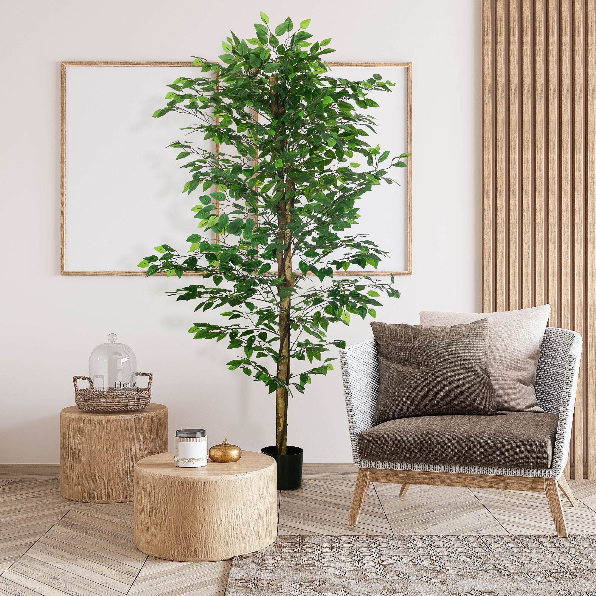 Artificial Ficus Tree 6FT – Indoor Faux Floor Plant in Pot for Home & Office Décor