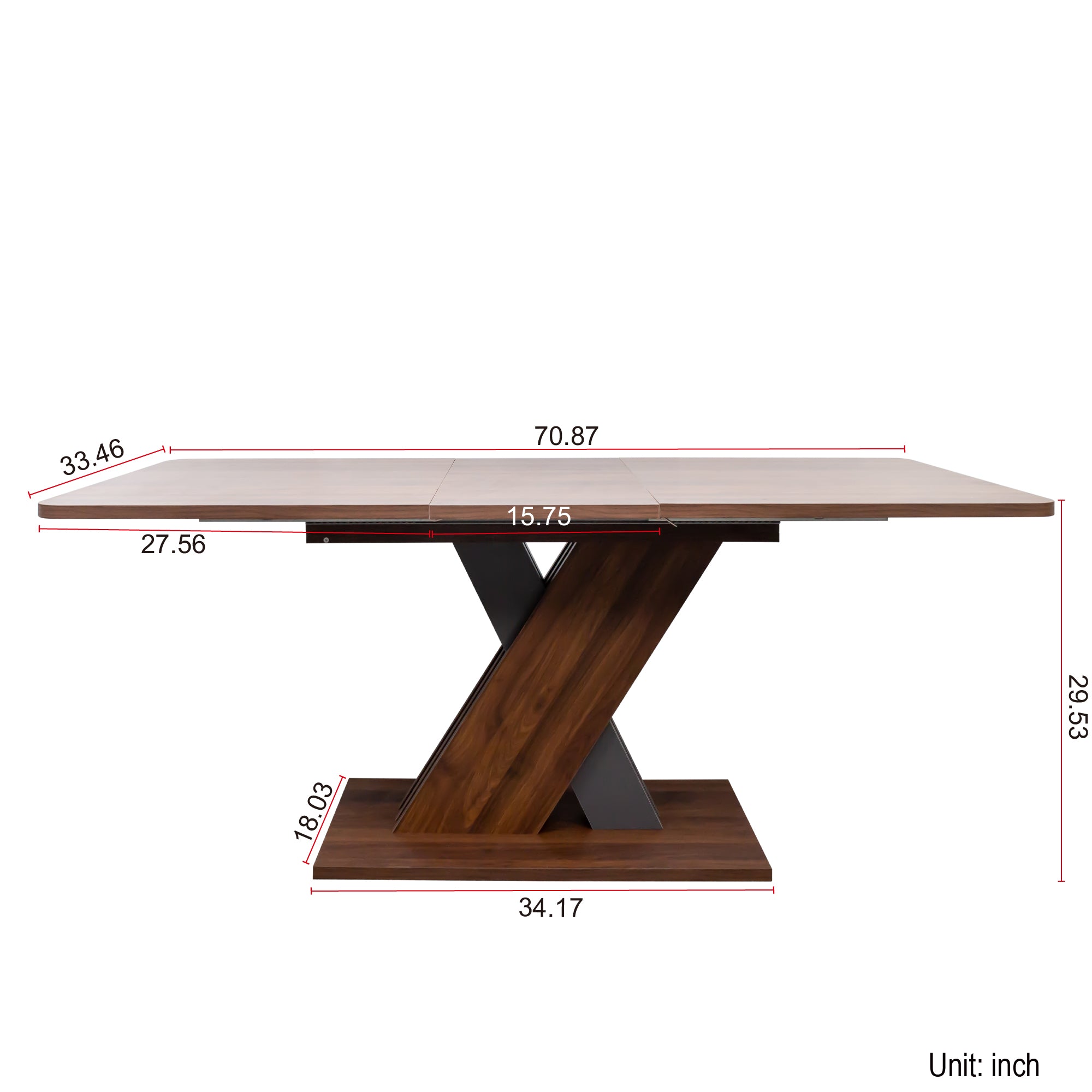 Multifunctional Extendable Console Table – Walnut Finish Modern Dining Table