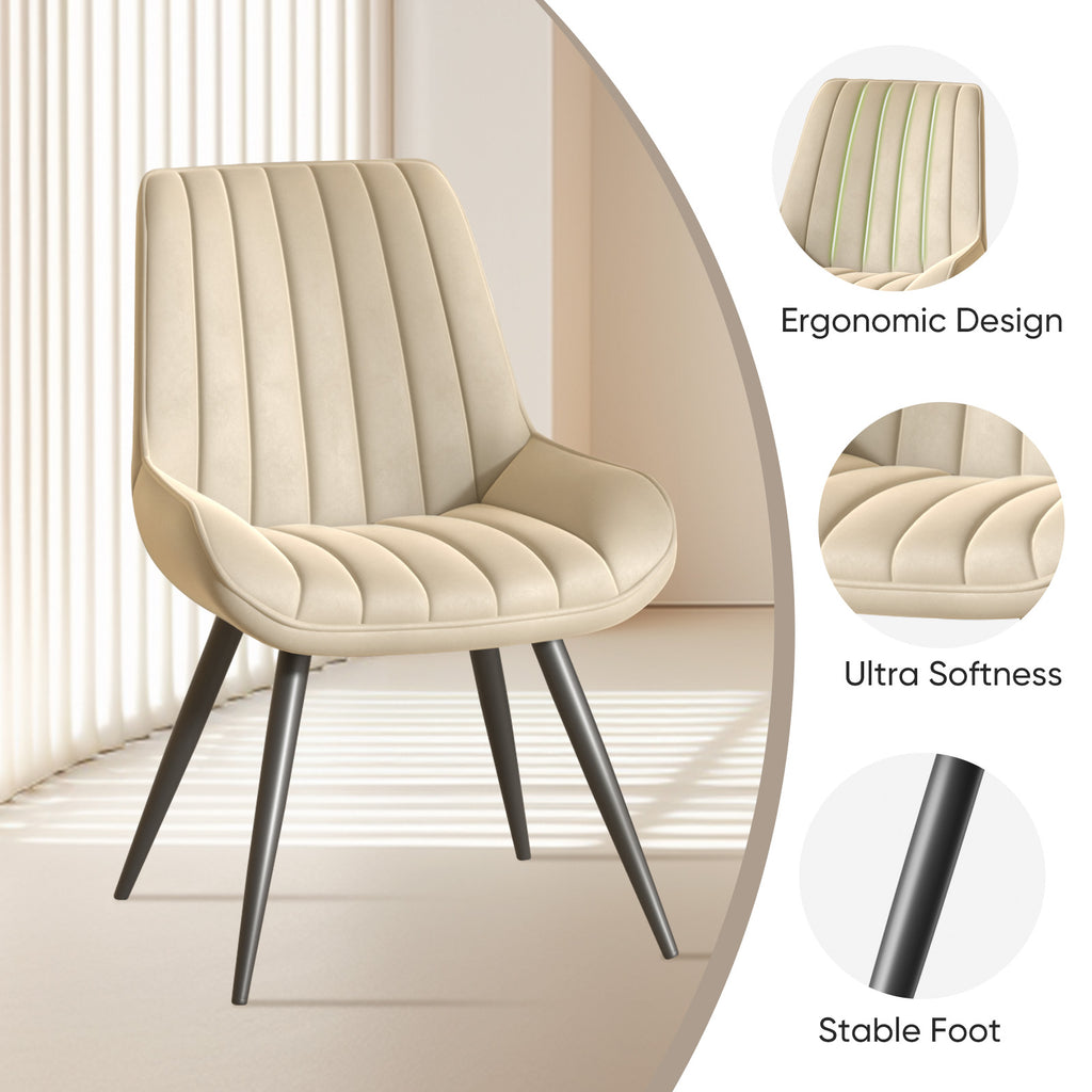 Modern Dining Chairs – Comfortable Upholstered Kitchen & Dining Room Side Chairs with Metal Legs