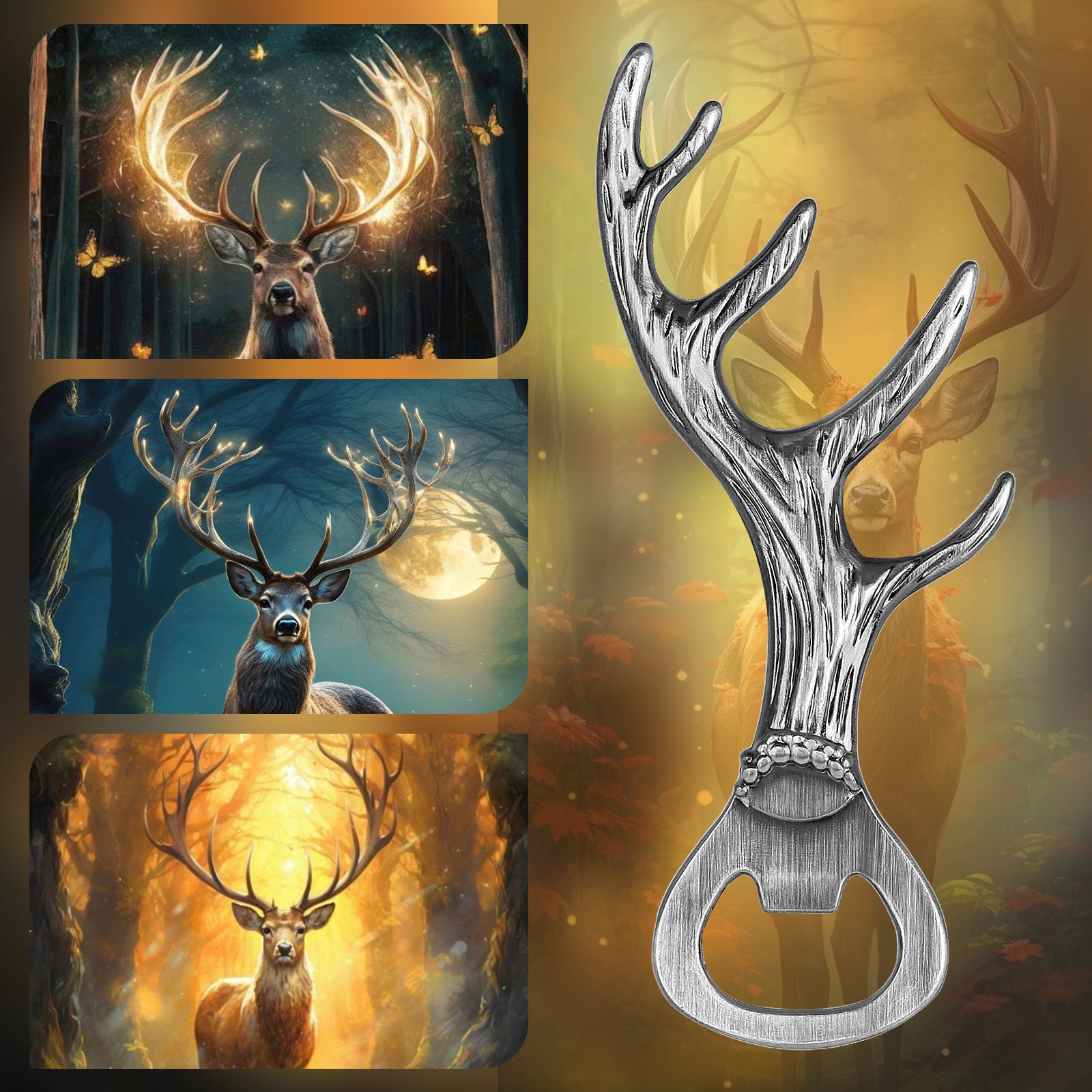 Deer Antler Bottle Opener – Retro Zinc Alloy Beer & Wine Opener for Parties, Bars & Gifts