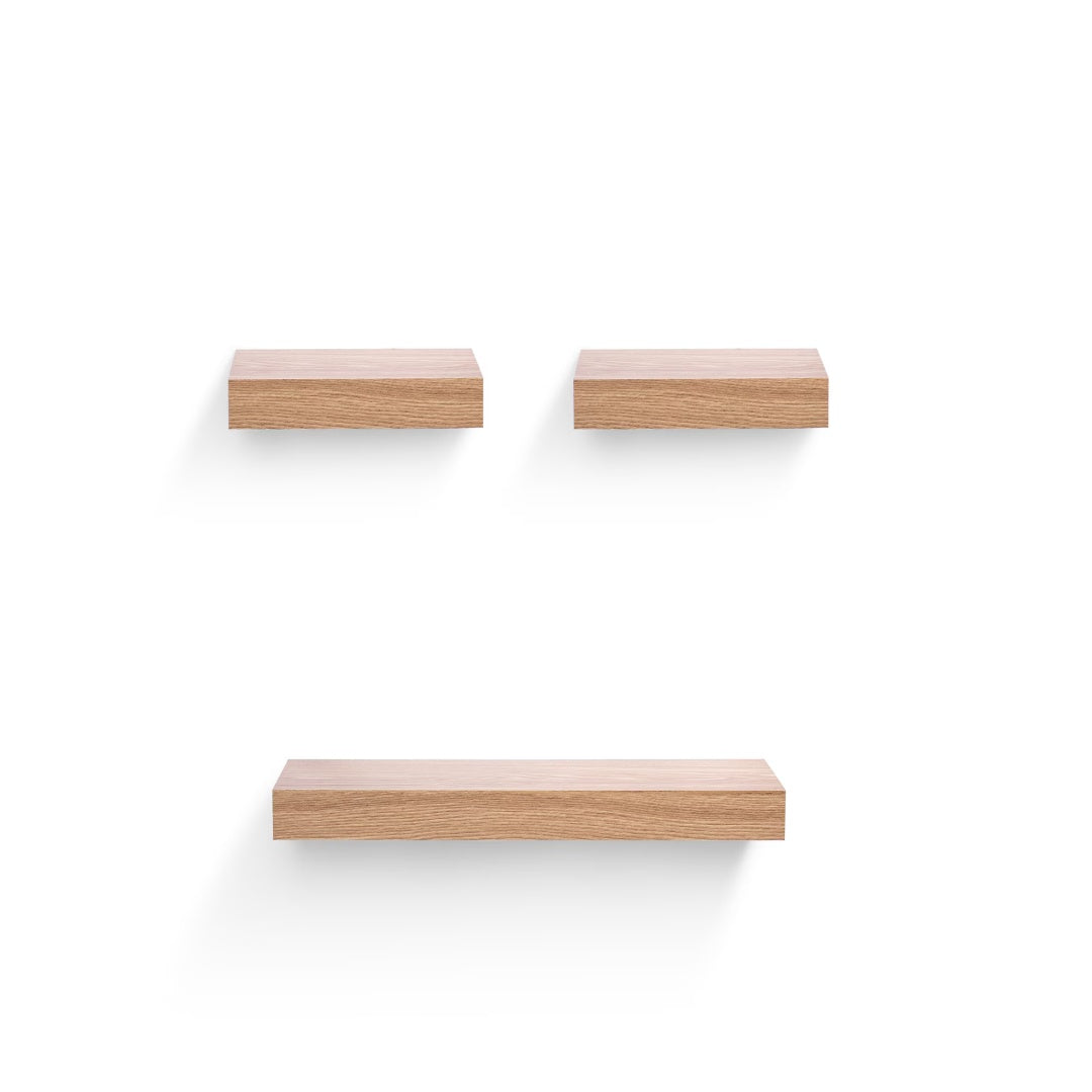 23.6" Floating Wall Shelves – Maple Wood Wall-Mounted Shelves with Invisible Brackets