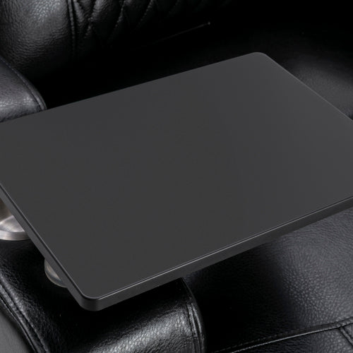 Electric Recliner Chair with USB, LED Ambient Lighting & 360° Swivel Tray – PU Leather Gaming & Home Theater Recliner (Black)