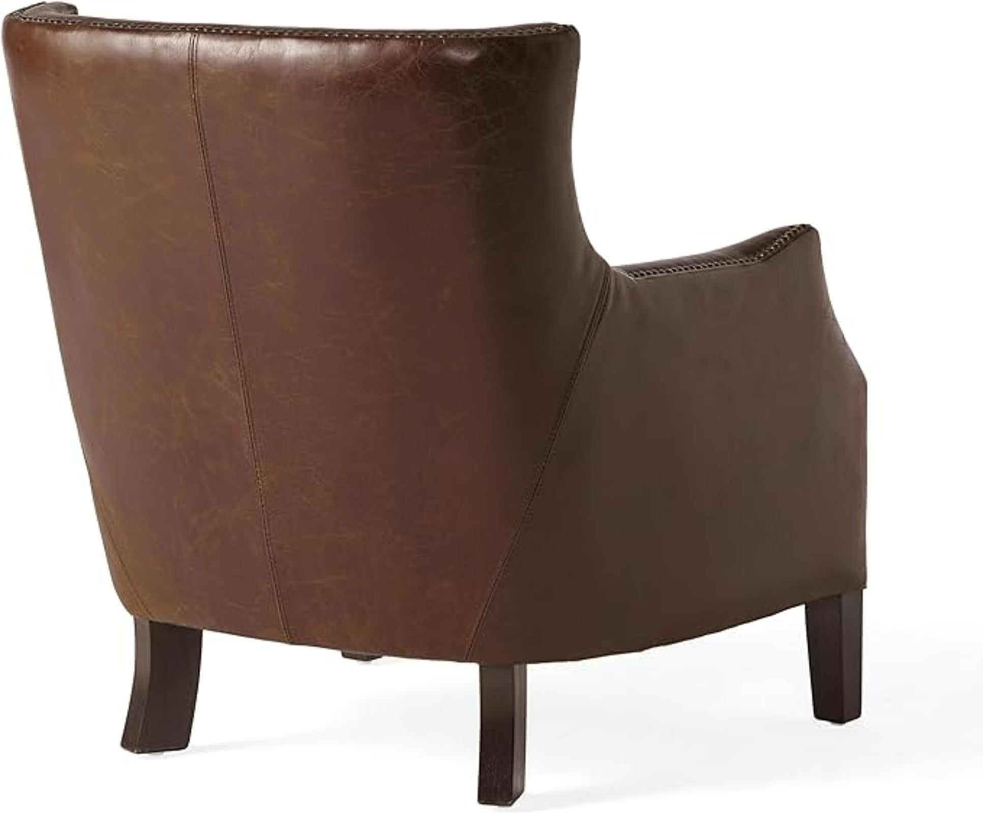Vintage Brown Top Grain Leather Accent Chair – Single Sofa Armchair for Living Room & Office