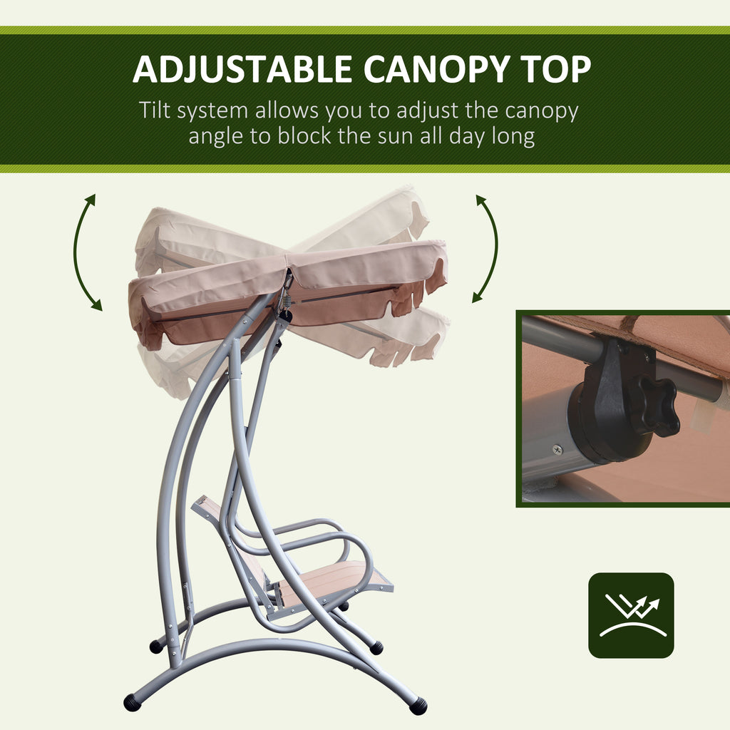 Porch Swing Chair Bench With Stand And Adjustable Canopy Porch Swing For Patio Garden
