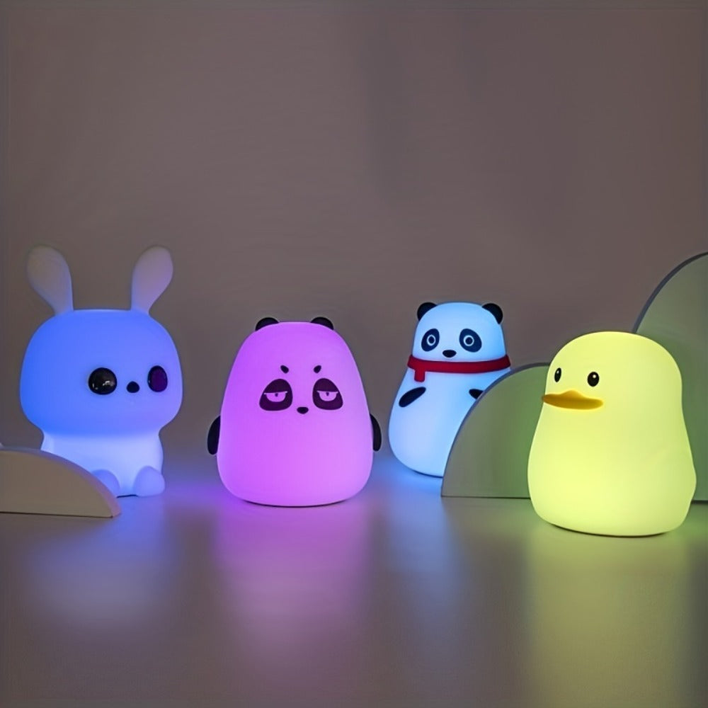 LED Cute Rainbow Silicone Night Light – Colour Changing Touch Control USB Rechargeable (Mystery Box)