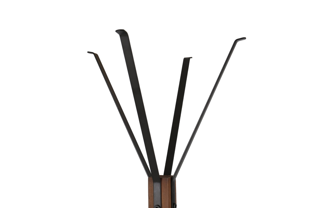 Reclaimed Wood and Metal Freestanding Coat Rack – Stylish Storage Solution for Bedroom, Living Room, and Entryway