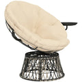 Rattan Rocking Chair with 360° Swivel & Side Tray – Comfortable Indoor & Outdoor Seating
