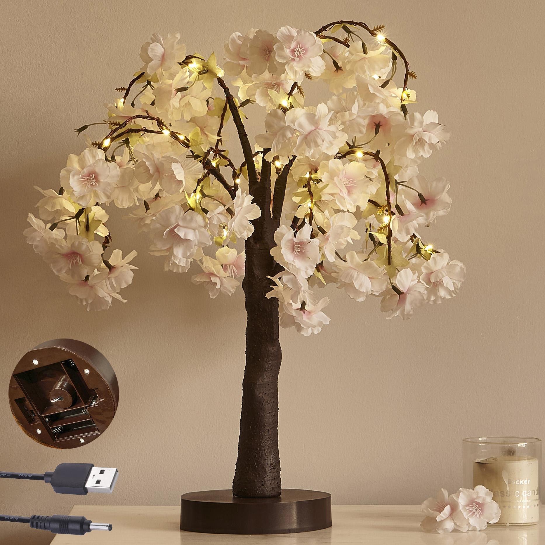 Valentine Special   Romantic Cherry Blossom Tree LED Decorative Light – 18" with 40 LED Lights