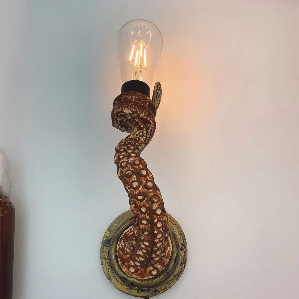 Retro Octopus Electric Wall Sconce – Nordic Resin Tentacle Lamp for Home Décor