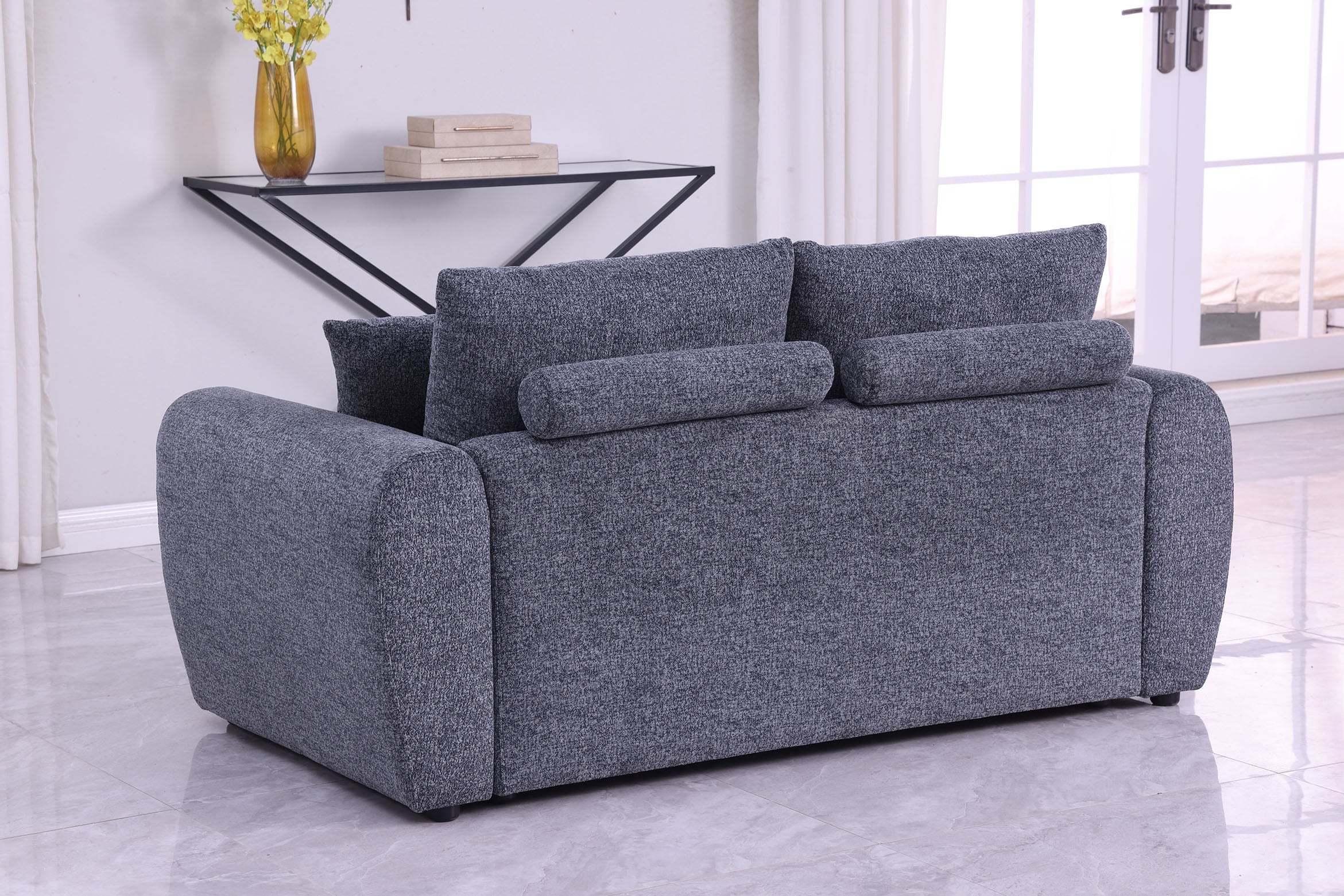 Modern Minimalist Comfortable Compressed Grey Sofa , Modern living room couch