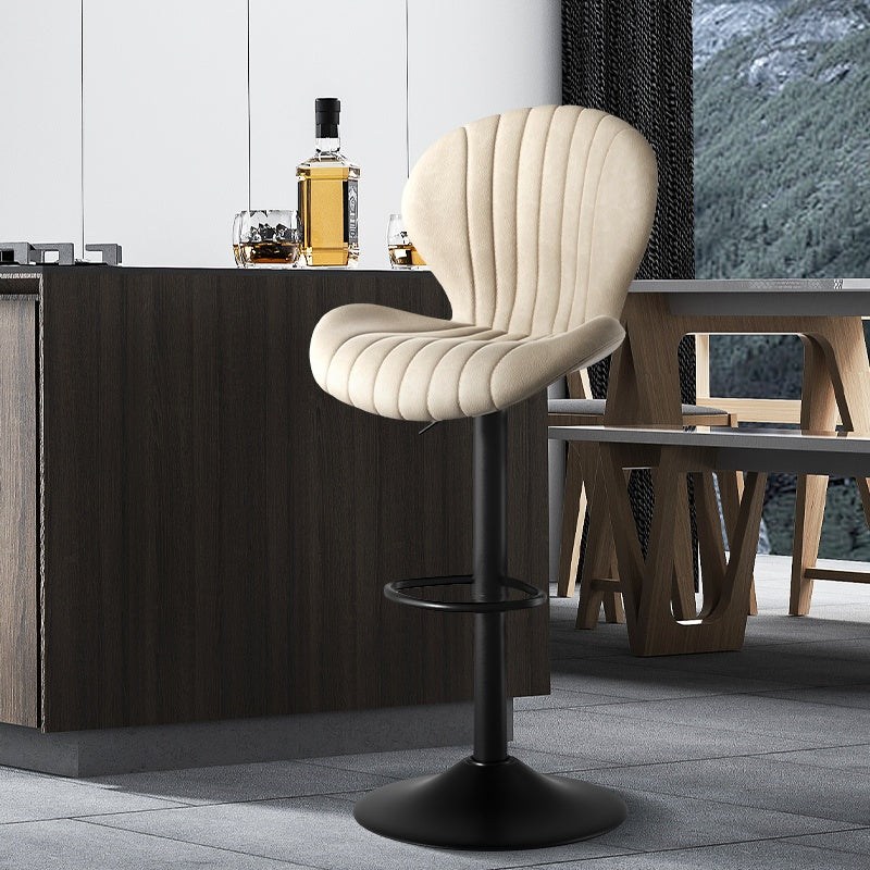 Contemporary Bar Stools Set of 2 – Modern Swivel Bar Chairs with High Backrest, Counter Height