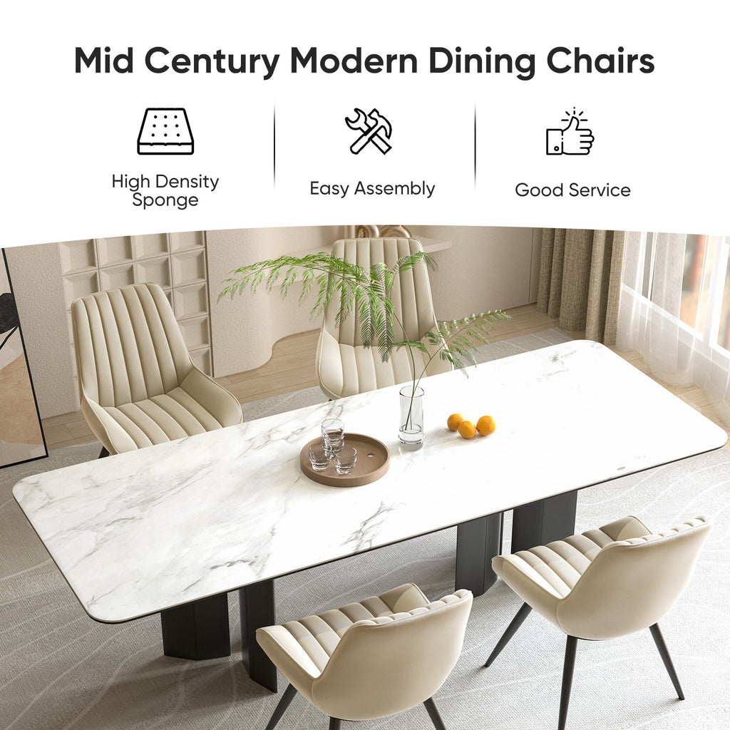 Modern Dining Chairs – Comfortable Upholstered Kitchen & Dining Room Side Chairs with Metal Legs