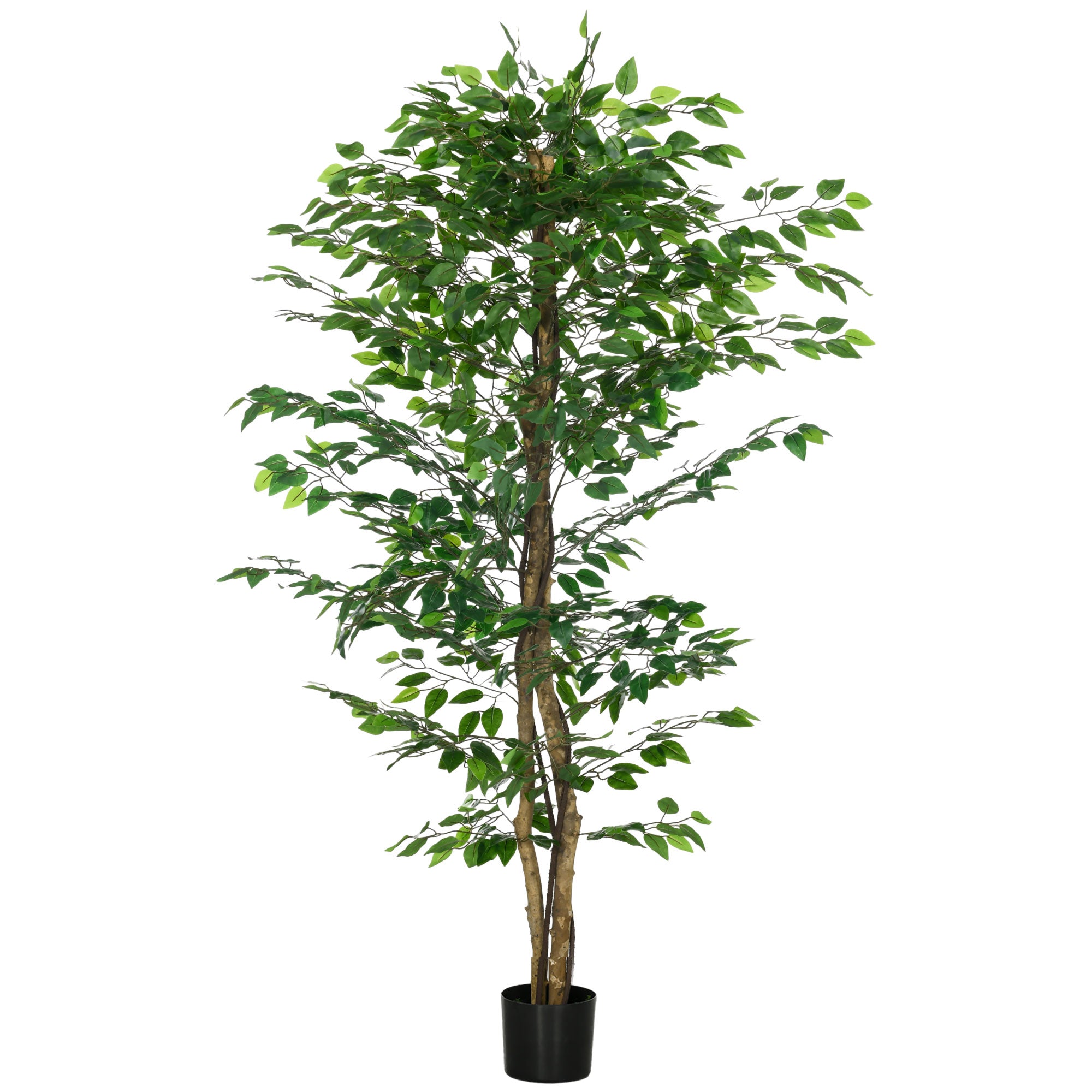 Artificial Ficus Tree 6FT – Indoor Faux Floor Plant in Pot for Home & Office Décor
