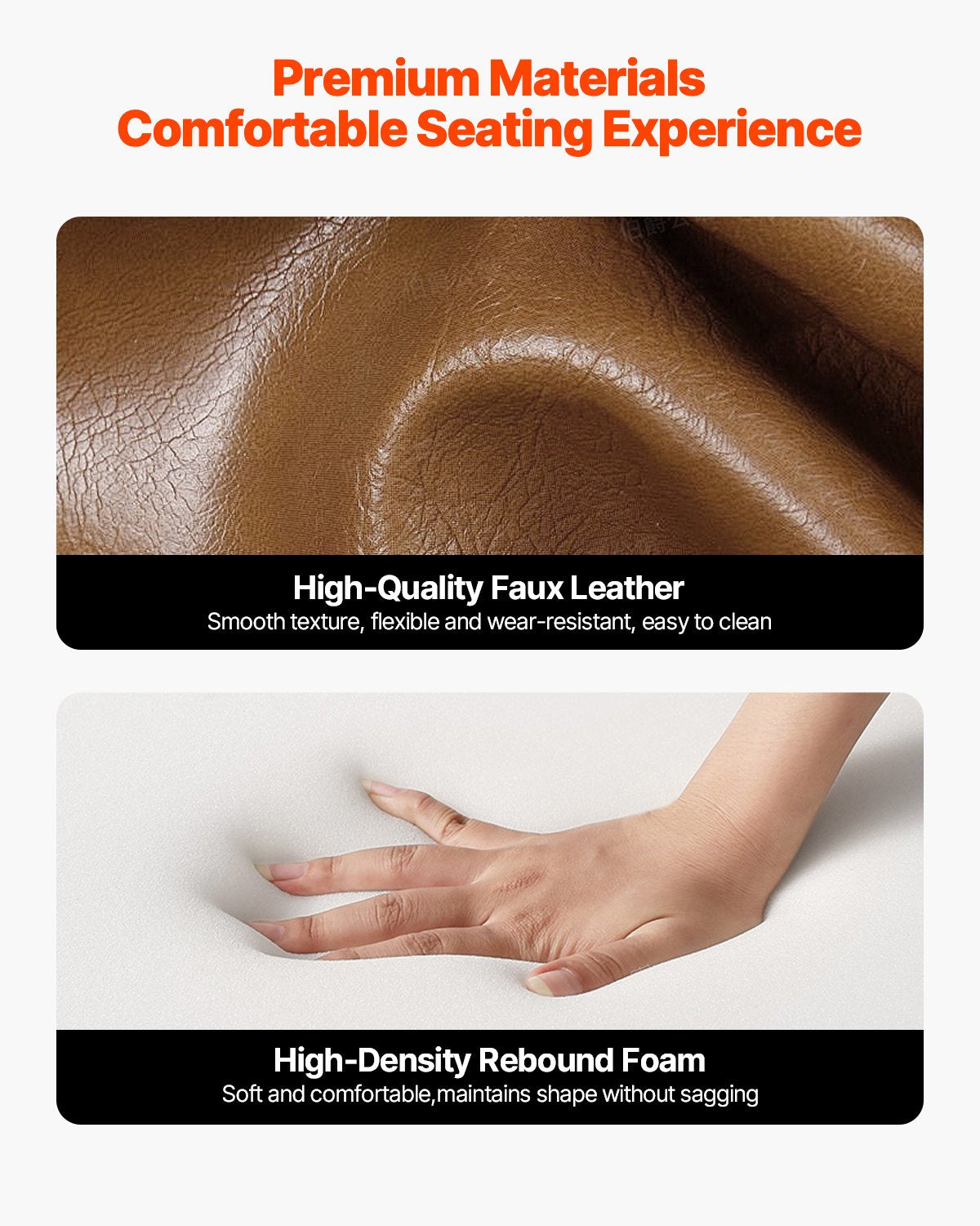 Mid-Century Modern Accent Chair – Upholstered Armchair with Solid Wood Frame & PU Leather Cushion