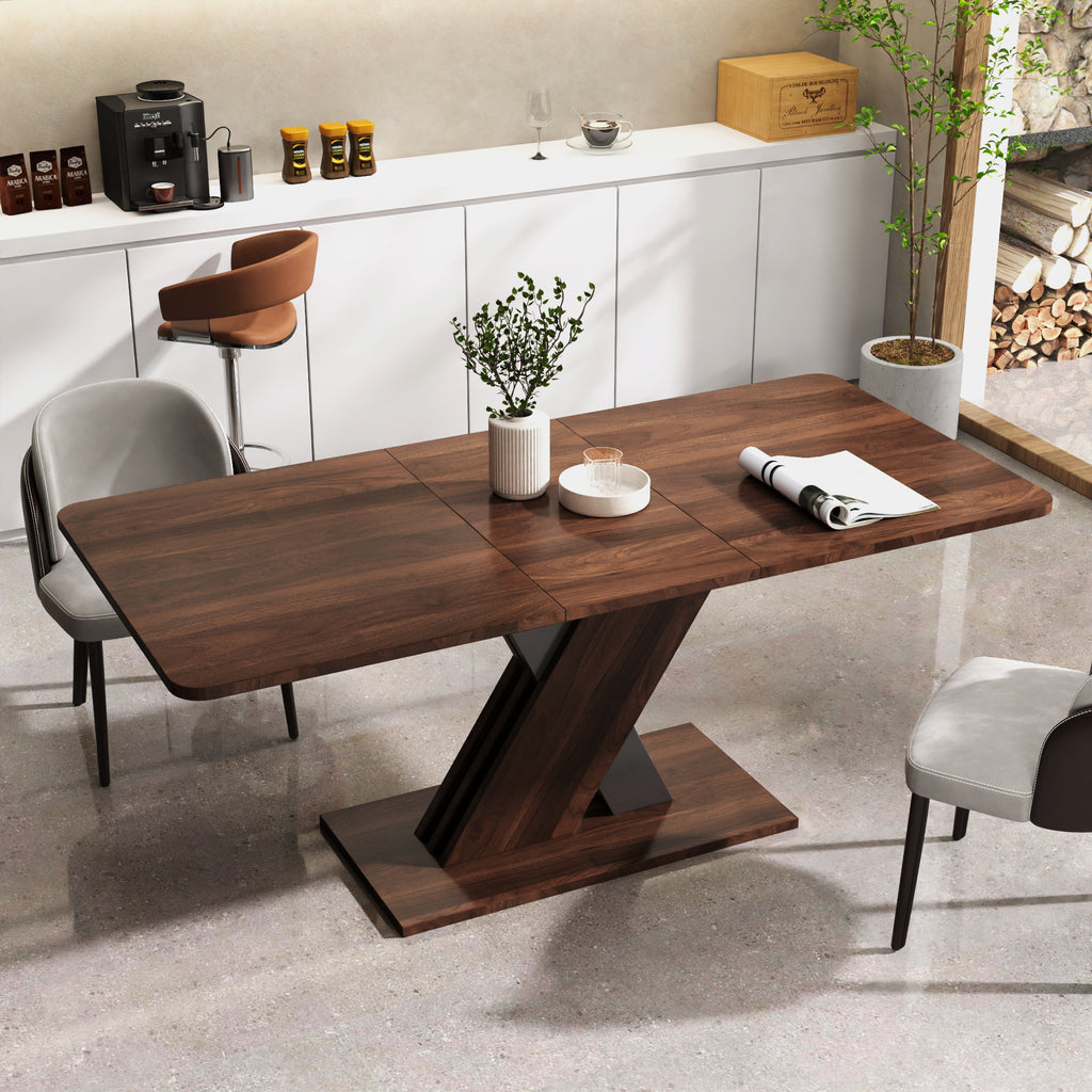 Multifunctional Extendable Console Table – Walnut Finish Modern Dining Table