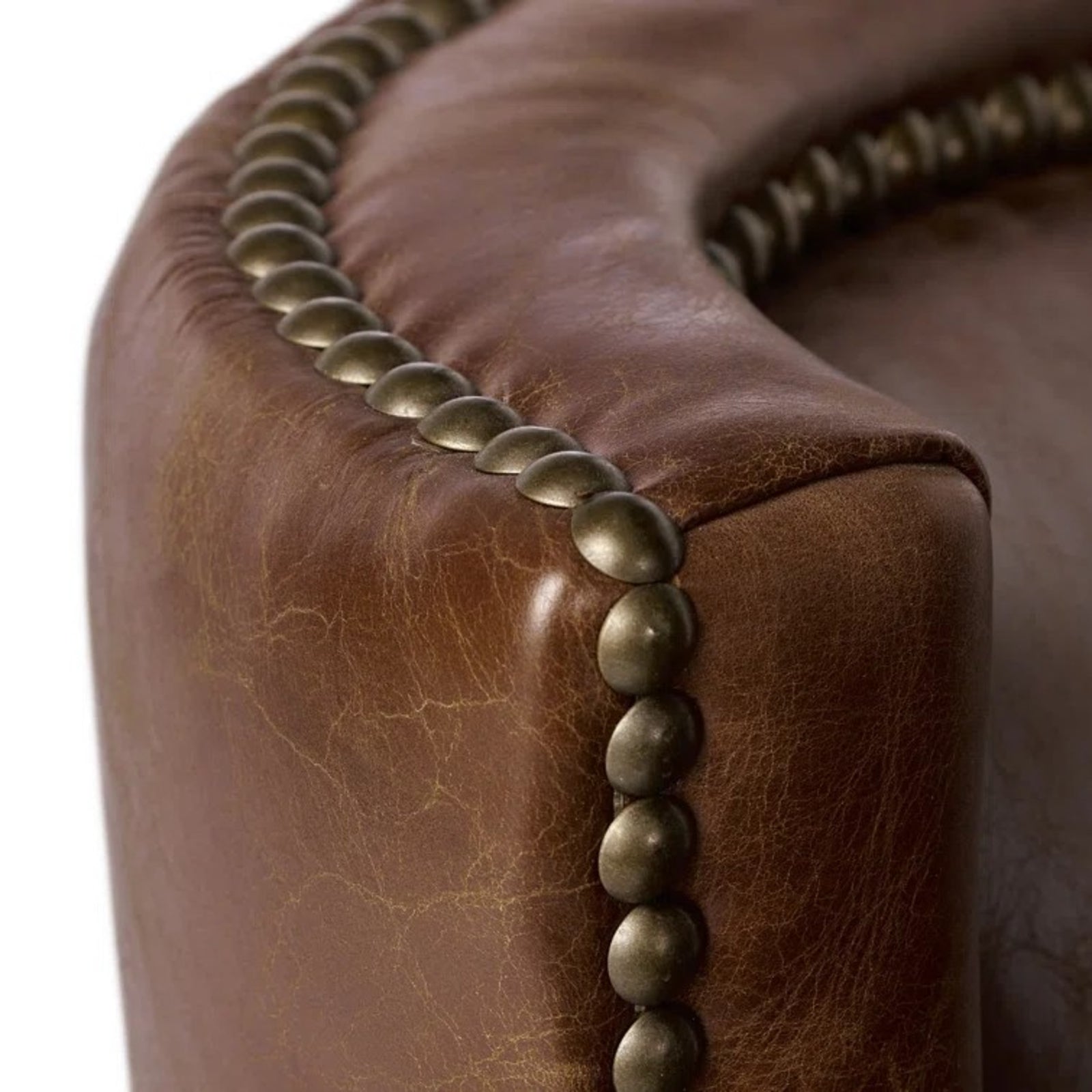 Vintage Brown Top Grain Leather Accent Chair – Single Sofa Armchair for Living Room & Office