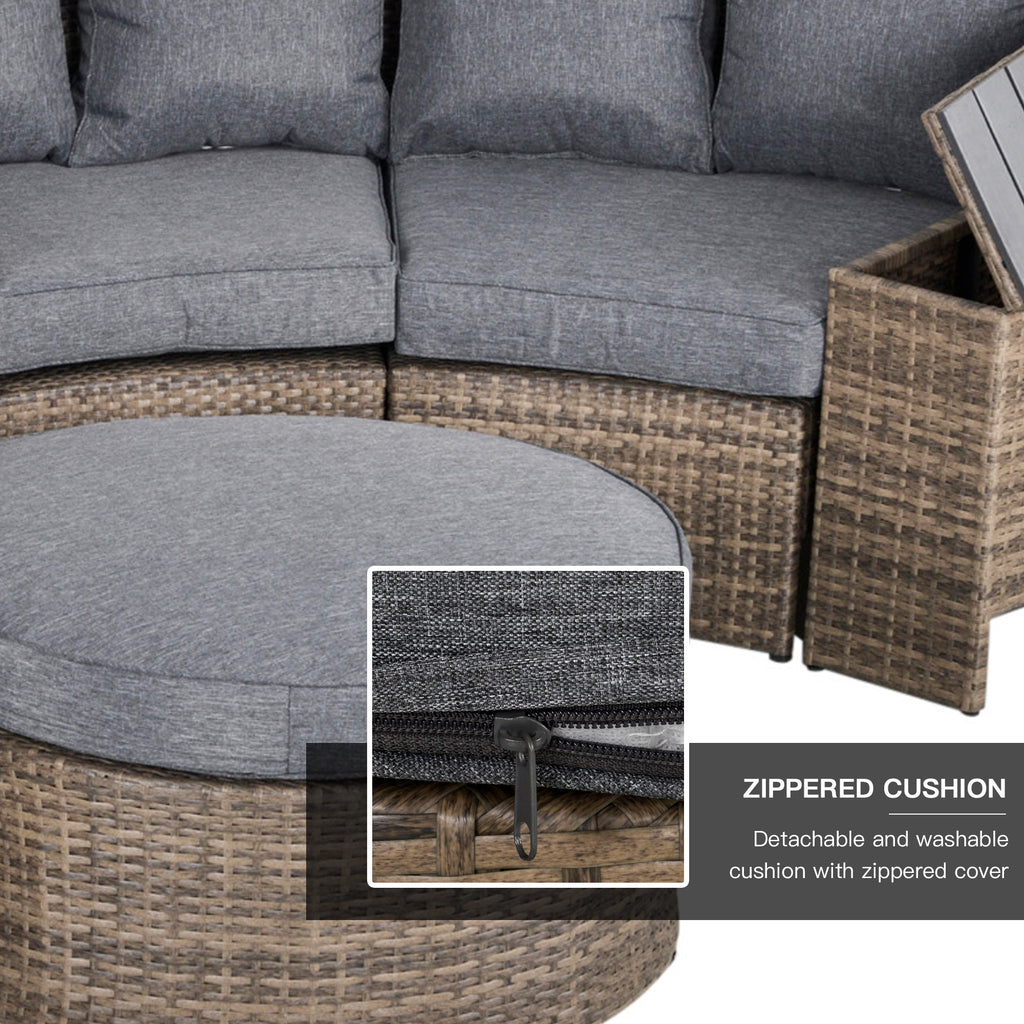 Outsunny 8-Piece Wicker Patio Furniture Set – Modern Outdoor Sectional Sofa with Cushions