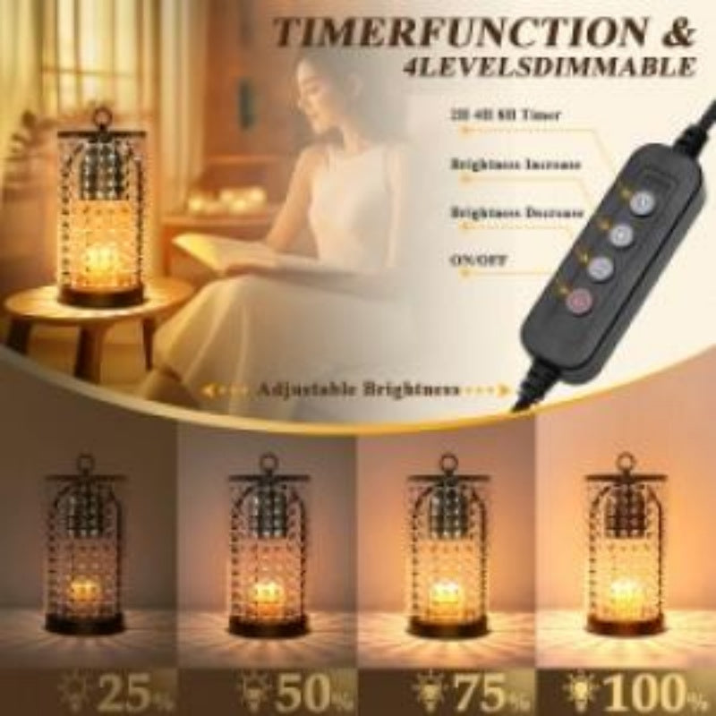 Modern Candle Wax Melting Lamp with Timer & Dimmer – Safe Flame-Free Home Fragrance Warmer