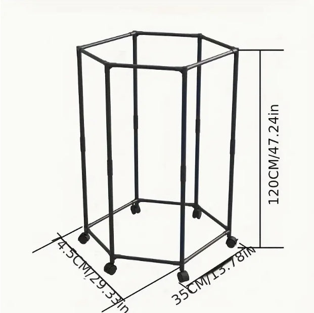 Space-Saving Hexagonal Clothes Drying Rack – Sturdy Metal Coat & Garment Stand
