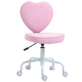 Pink Heart-Shaped Office Chair – Adjustable Height Cute Desk Chair with Wheels