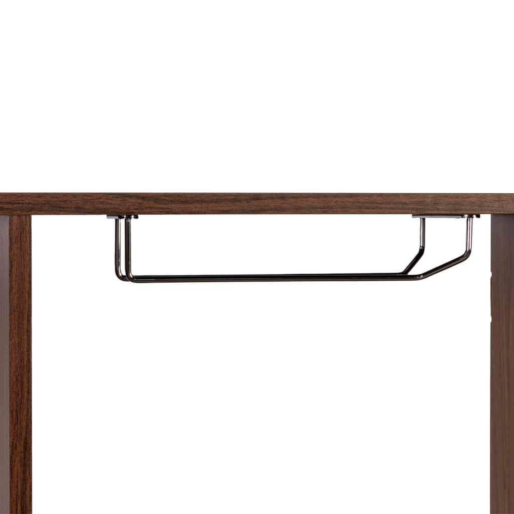 Large Wall Mounted 3-Tier Rustic Wine Rack with Glass Holder – Walnut