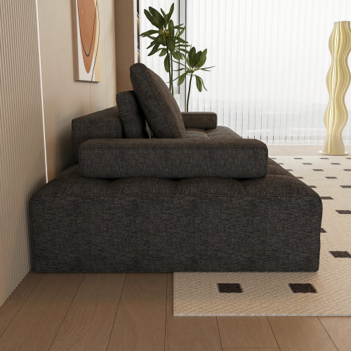 Modern Loveseat Sofa Couch – Extra Deep Seat Corduroy Couch for Living Room (Antique Grey)