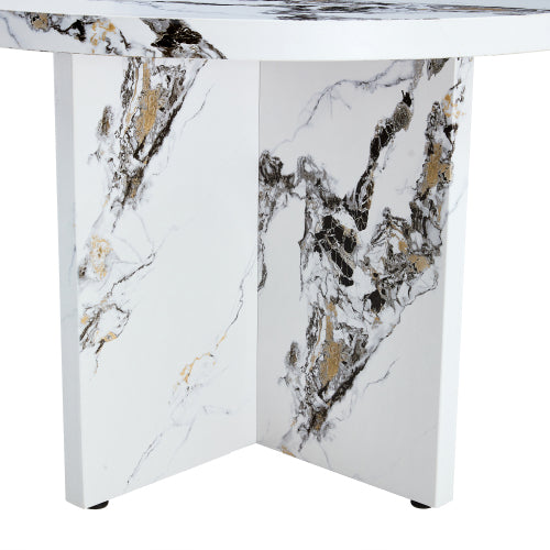 Round Dining Table for 4–6 – Modern White Kitchen & Dining Table