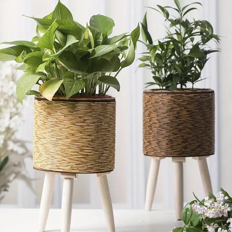 Handcrafted Green Plastic Vase – Heavy-Duty Wide-Mouth Decorative Planter for Indoor & Outdoor Use