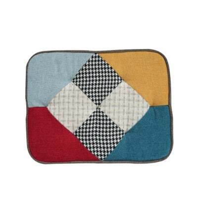 Colorful Patchwork Rocking Chair with Footrest – Leisure Lounge Rocker for Living Room & Relaxation